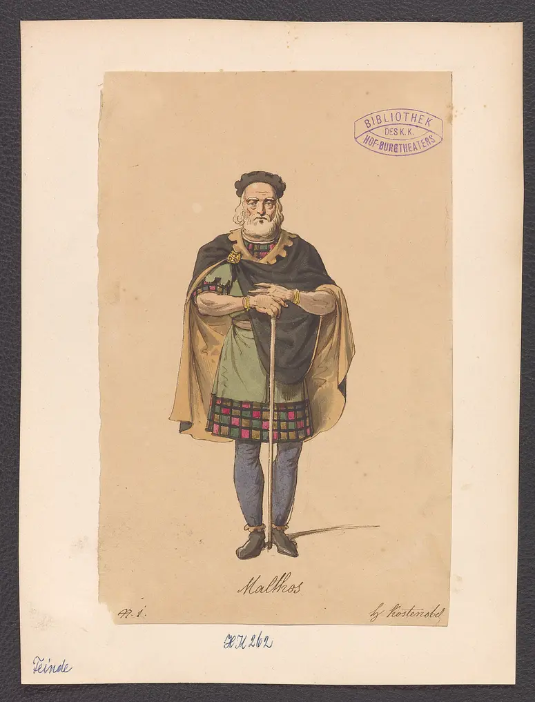 Die Feinde, Titel der Serie: Figurinen des k.k. Hof-Burgtheaters