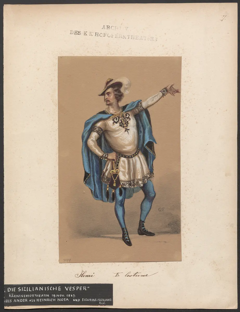 Die sizilianische Vesper, Originaltitel: Les vêpres siciliennes, Titel der Serie: Figurinen des k.k. Hofoperntheaters