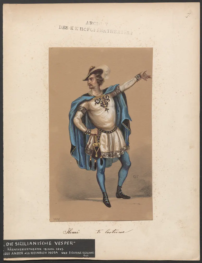 Die sizilianische Vesper, Originaltitel: Les vêpres siciliennes, Titel der Serie: Figurinen des k.k. Hofoperntheaters