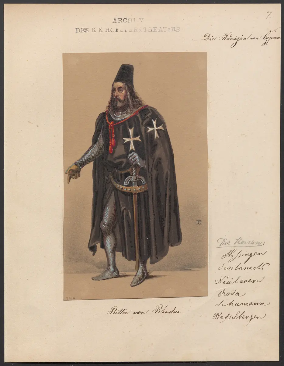 Die Königin von Cypern, Originaltitel: La reine de Chypre, Titel der Serie: Figurinen des k.k. Hofoperntheaters