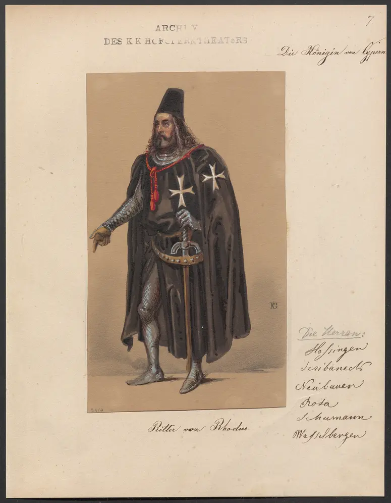 Die Königin von Cypern, Originaltitel: La reine de Chypre, Titel der Serie: Figurinen des k.k. Hofoperntheaters