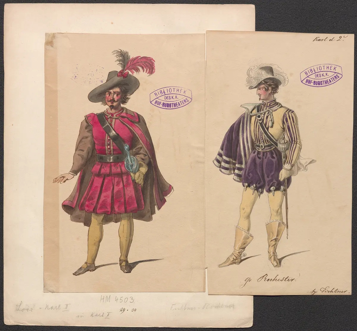 Karl der Zweite, oder Das Labyrinth von Woodstock, Titel der Serie: Figurinen des k.k. Hof-Burgtheaters