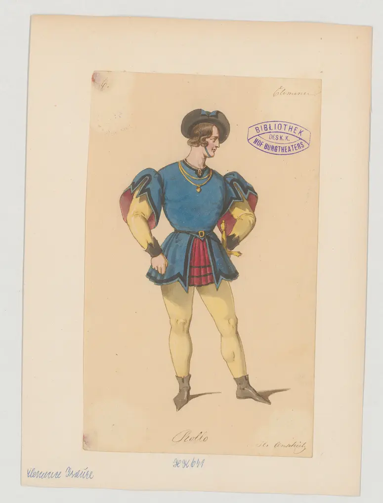 Clemence Isaure, Titel der Serie: Figurinen des k.k. Hof-Burgtheaters