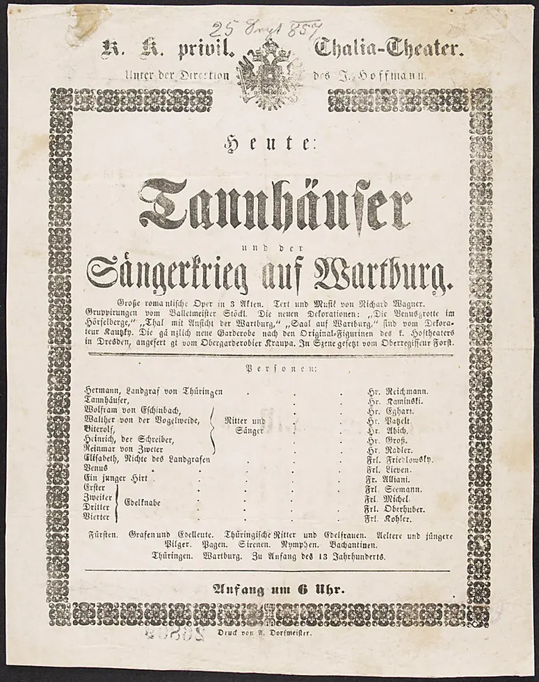 Tannhäuser und der Sängerkrieg auf Wartburg