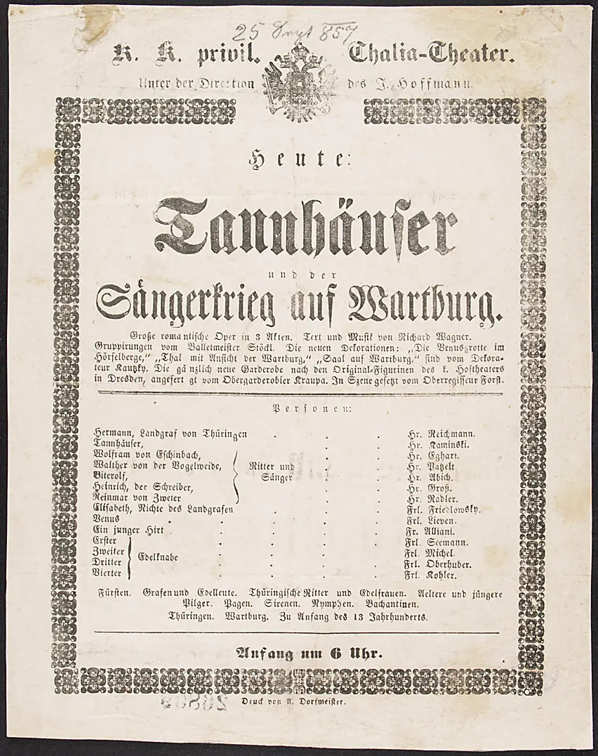 Tannhäuser und der Sängerkrieg auf Wartburg