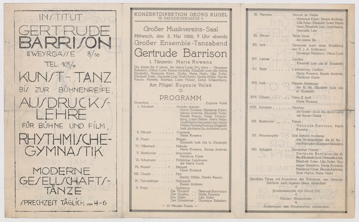 Großer Ensemble-Tanzabend Gertrude Barrison