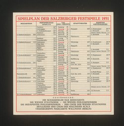Salzburger Festspiele 1931, Verweis auf Stücktitel: Figaros Hochzeit, Verweis auf Stücktitel: Cosi fan tutte, Verweis auf Stücktitel: Der Rosenkavalier, Verweis auf Stücktitel: Don Juan, Verweis auf Stücktitel: Entführung aus dem Serail, Verweis auf Stücktitel: Fidelio, Verweis auf Stücktitel: Zauberflöte, Verweis auf Stücktitel: Orpheus und Eurydike, Verweis auf Stücktitel: Jedermann, Verweis auf Stücktitel: Der Schwierige