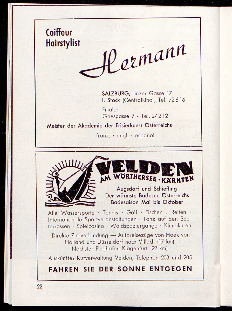 Salzburger Festspiele 1964, Titel in Vorlageform: Salzburgo Festival 1964, Verweis auf Stücktitel: Cosi fan tutte, Verweis auf Stücktitel: Figaros Hochzeit, Verweis auf Stücktitel: Lucio Silla, Verweis auf Stücktitel: Die Zauberflöte, Verweis auf Stücktitel: Ariadne auf Naxos, Verweis auf Stücktitel: Elektra, Verweis auf Stücktitel: Der Rosenkavalier, Verweis auf Stücktitel: Macbeth, Verweis auf Stücktitel: Jedermann, Verweis auf Stücktitel: Faust, Verweis auf Stücktitel: Die lustigen Weiber von Windsor