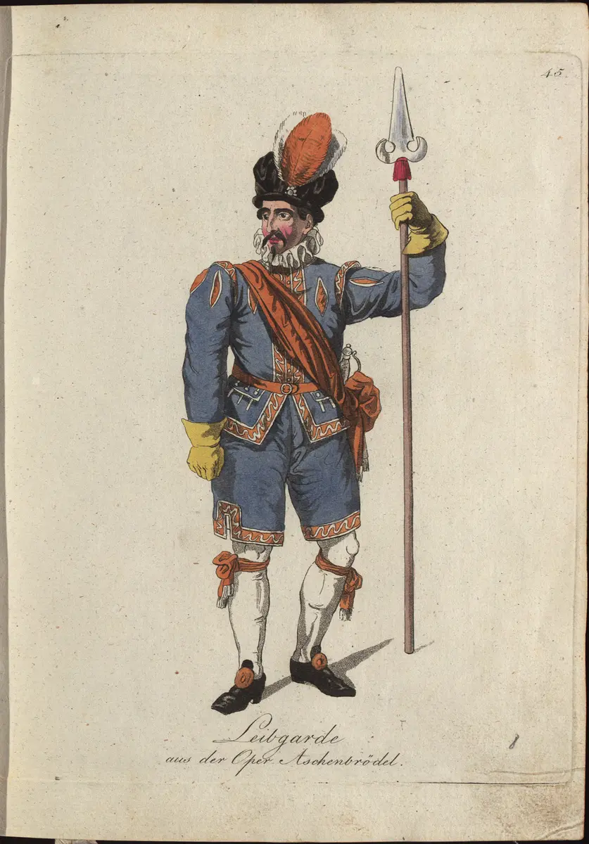 Aschenbrödel, Titel der Serie: Auswahl schöner Costumes für Theater- und Ball-Anzüge
