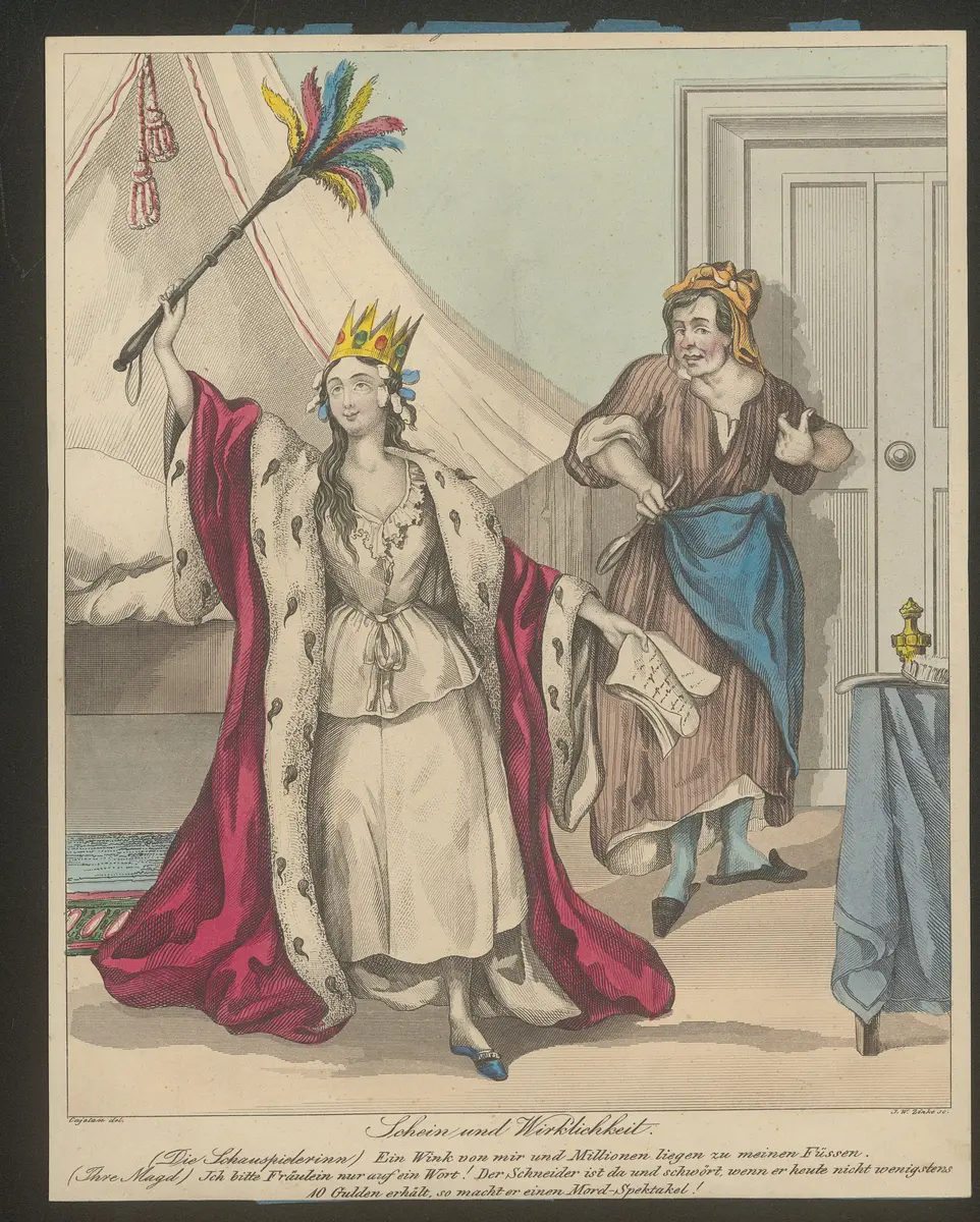 Schein und Wirklichkeit, Titel der Serie: Satyrisches Bild, Name der Zeitschrift: Wiener Theaterzeitung