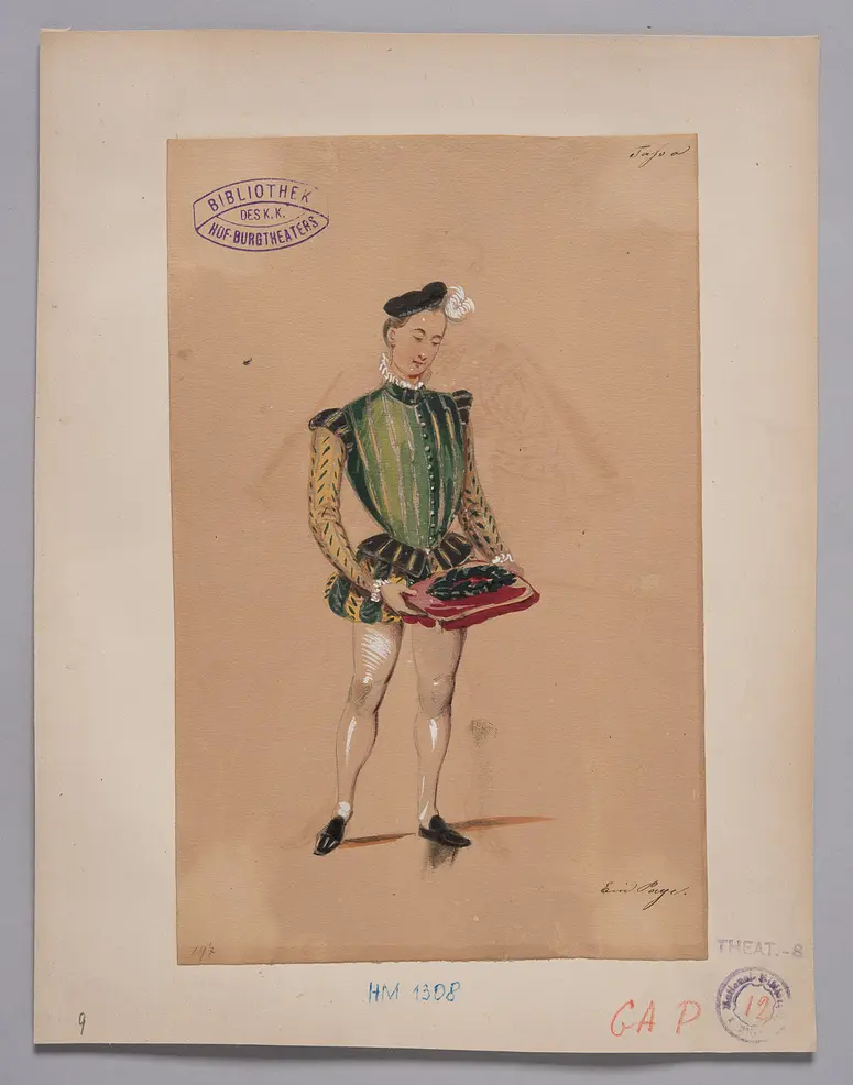 Torquato Tasso, Titel der Serie: Figurinen des k.k. Hof-Burgtheaters