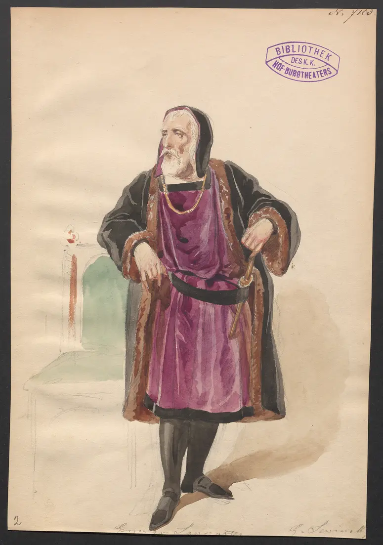 König Richard der Zweite, Originaltitel: King Richard II, Titel der Serie: Figurinen des k.k. Hof-Burgtheaters