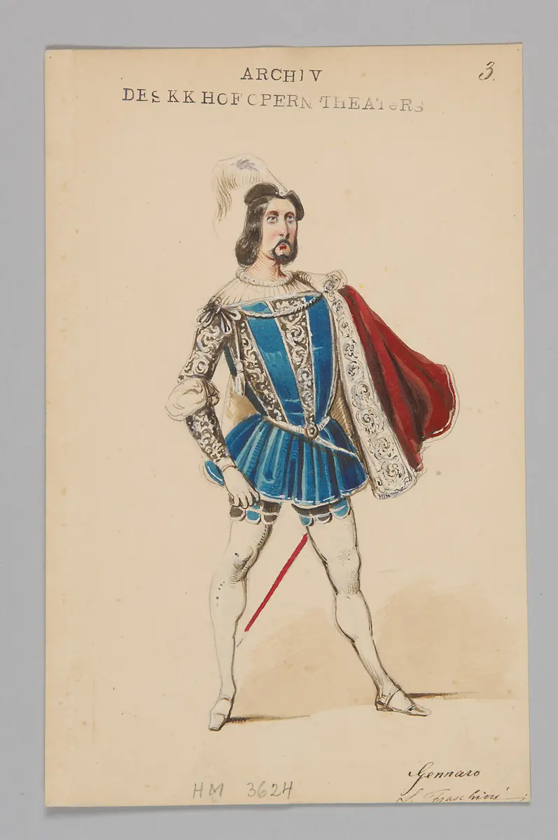 Lucrezia Borgia, Titel der Serie: Figurinen des k.k. Hofoperntheaters