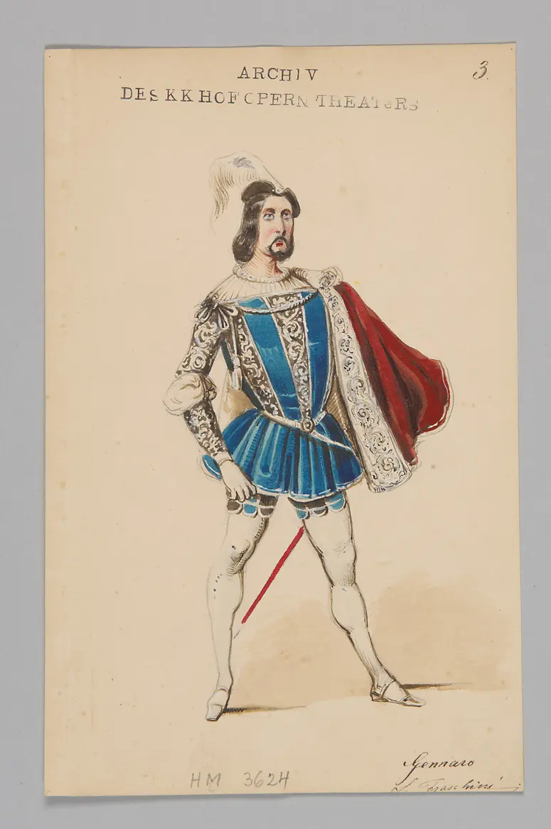 Lucrezia Borgia, Titel der Serie: Figurinen des k.k. Hofoperntheaters