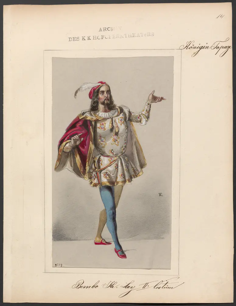 Königin Topas, Originaltitel: La reine Topaze, Titel der Serie: Figurinen des k.k. Hofoperntheaters