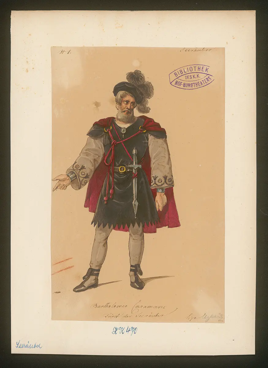 Die Seeräuber, Titel der Serie: Figurinen des k.k. Hof-Burgtheaters