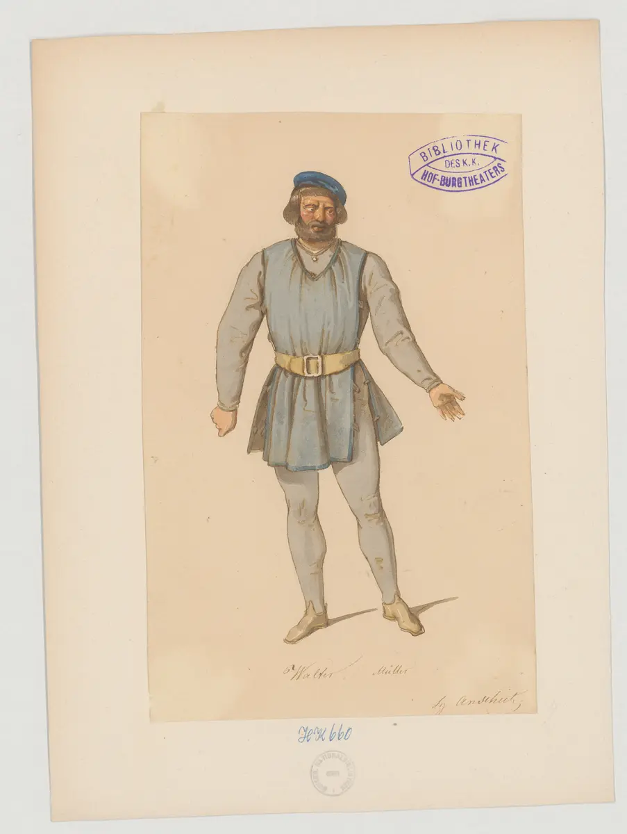 König Konradin, Titel der Serie: Figurinen des k.k. Hof-Burgtheaters