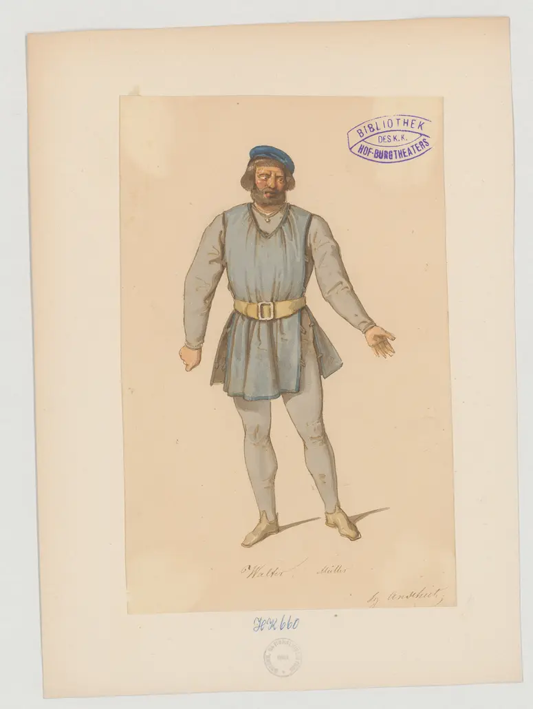 König Konradin, Titel der Serie: Figurinen des k.k. Hof-Burgtheaters