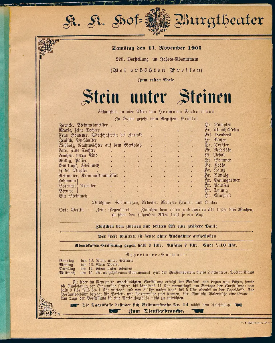 Stein unter Steinen. Schauspiel in vier Akten