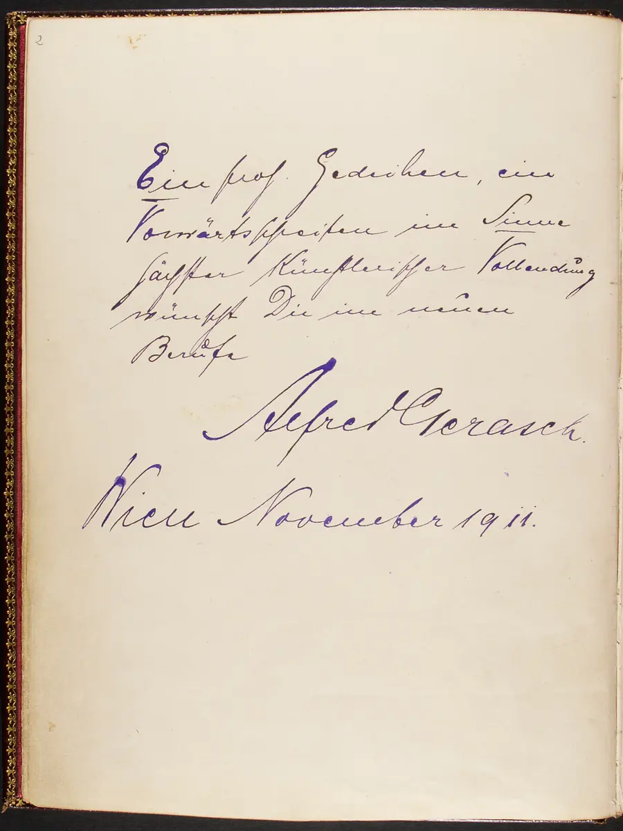 Gästebuch. Atelier Franz-Xaver Setzer, Wien