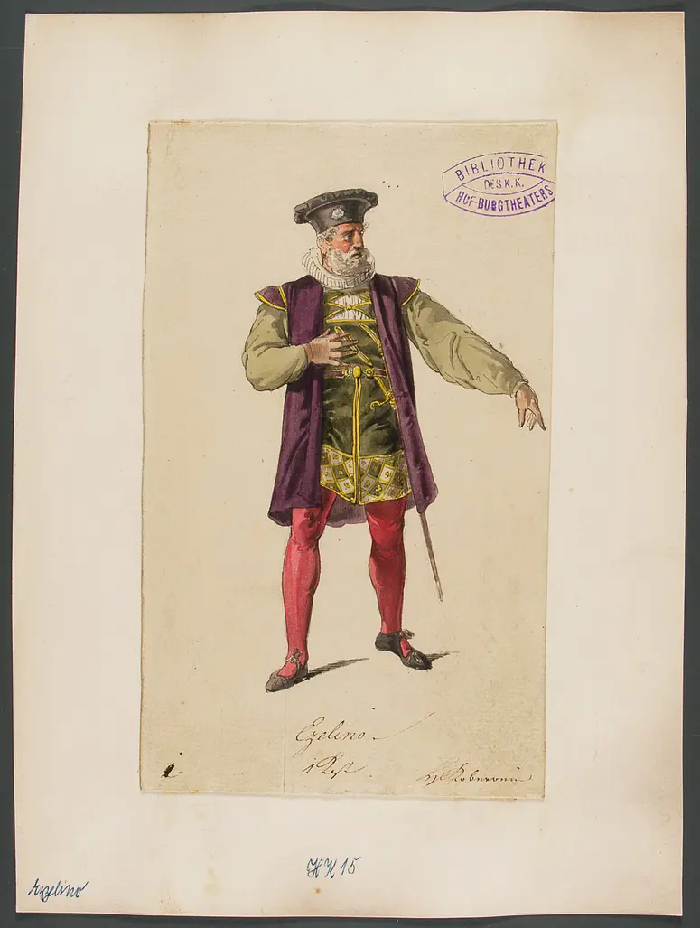 Ezzelino, Tyrann von Padua, Originaltitel: Ezzelino, Tyran til Padua, Titel der Serie: Figurinen des k.k. Hof-Burgtheaters