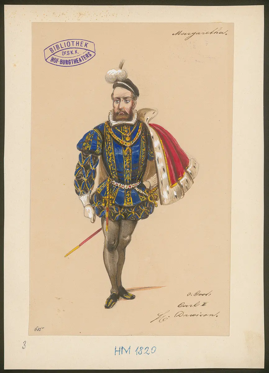 Die Königin von Navarra, Originaltitel: Les Contes de la reine de Navarre, Titel der Serie: Figurinen des k.k. Hof-Burgtheaters