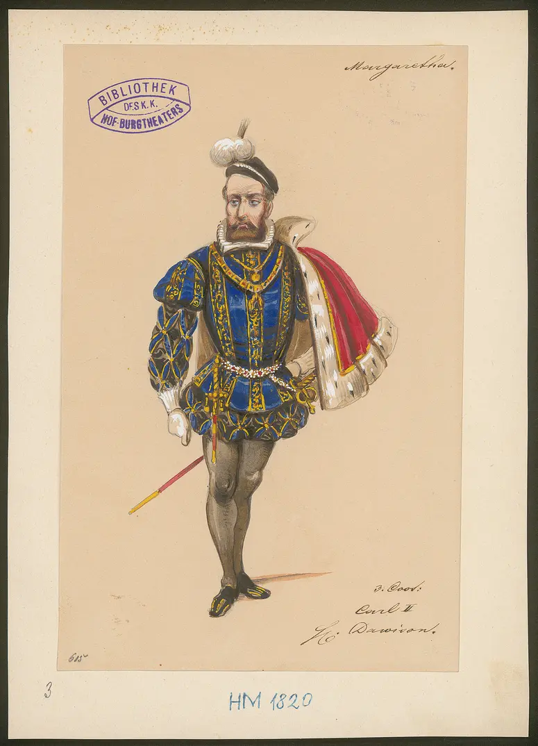 Die Königin von Navarra, Originaltitel: Les Contes de la reine de Navarre, Titel der Serie: Figurinen des k.k. Hof-Burgtheaters