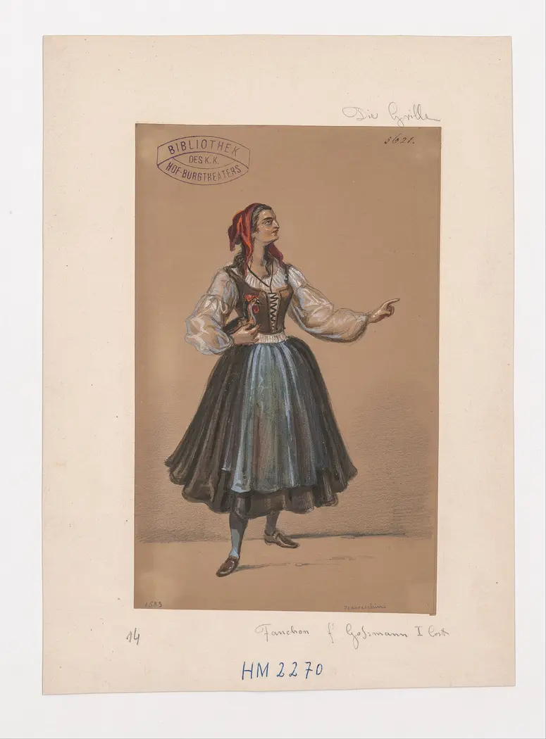 Die Grille, Titel der Serie: Figurinen des k.k. Hof-Burgtheaters