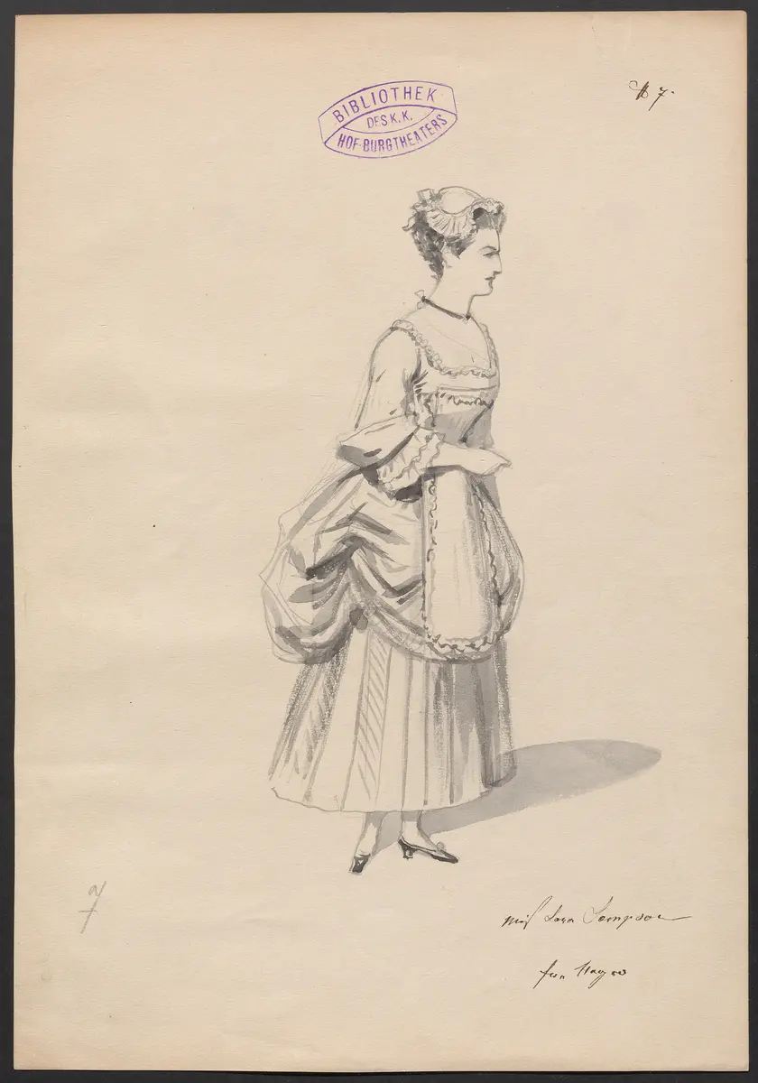 Miss Sarah Sampson, Titel der Serie: Figurinen des k.k. Hof-Burgtheaters