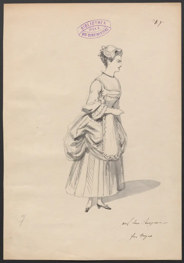 Miss Sarah Sampson, Titel der Serie: Figurinen des k.k. Hof-Burgtheaters