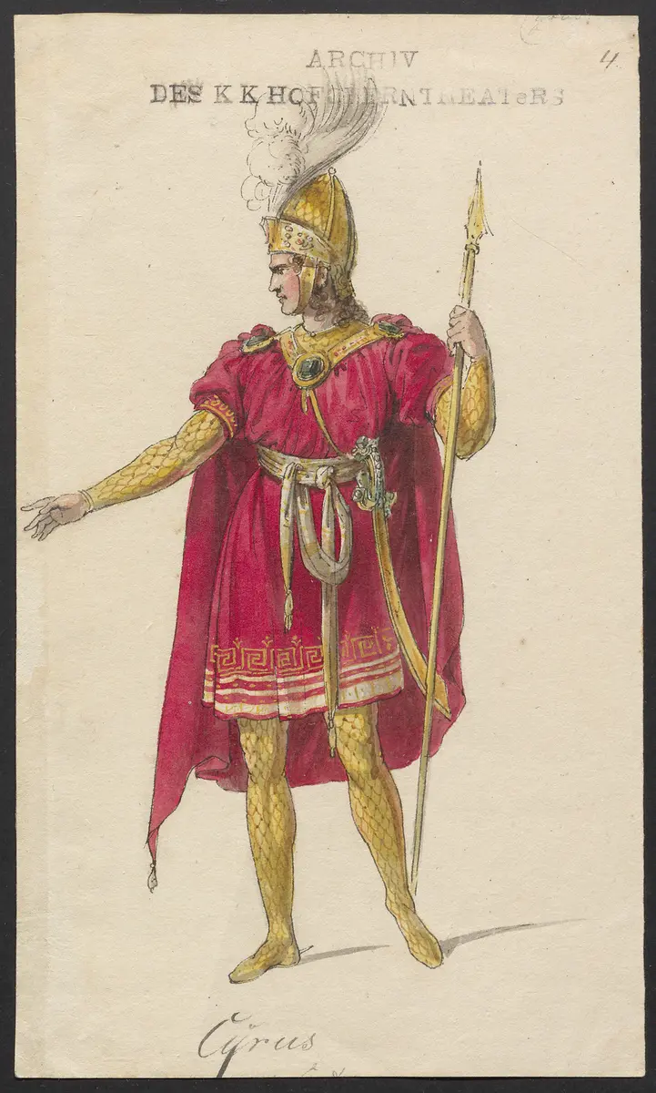 Cyrus und Astyages, Titel der Serie: Figurinen des k.k. Hofoperntheaters