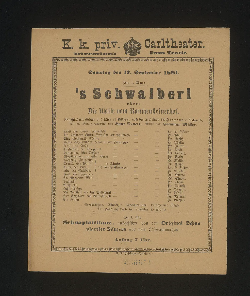 's Schwalberl oder: Die Waise vom Rauchensteinerhof