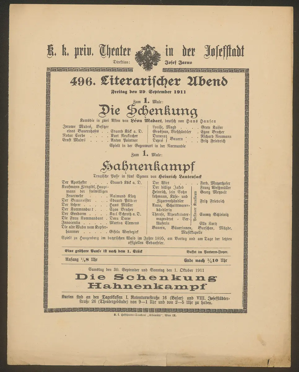 Die Schenkung, Hahnenkampf