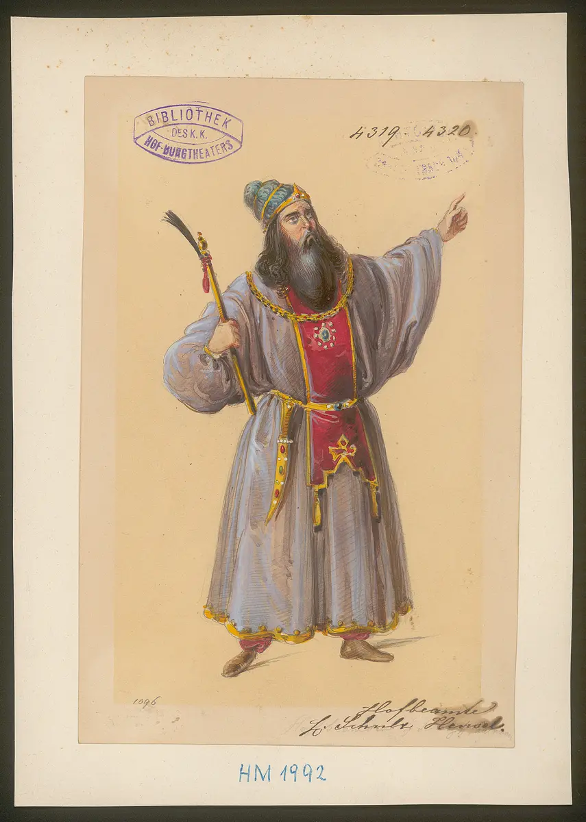 Alexander und Darius, Titel der Serie: Figurinen des k.k. Hof-Burgtheaters