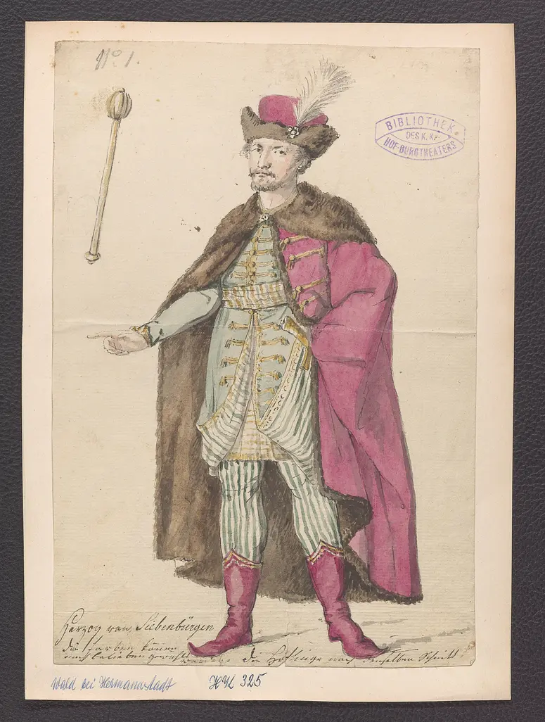 Der Wald bei Hermannstadt, Titel der Serie: Figurinen des k.k. Hof-Burgtheaters