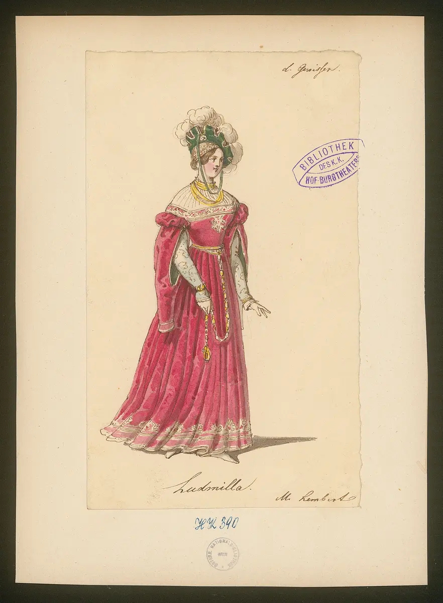 Der Erbvertrag, Titel der Serie: Figurinen des k.k. Hof-Burgtheaters