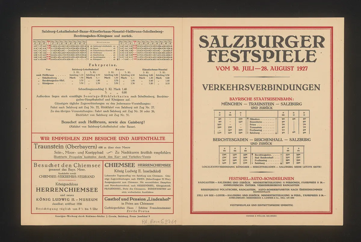 Salzburger Festspiele 1927, Verweis auf Stücktitel: Fidelio, Verweis auf Stücktitel: Don Juan, Verweis auf Stücktitel: Figaros Hochzeit, Verweis auf Stücktitel: Kabale und Liebe, Verweis auf Stücktitel: Sommernachtstraum, Verweis auf Stücktitel: Jedermann