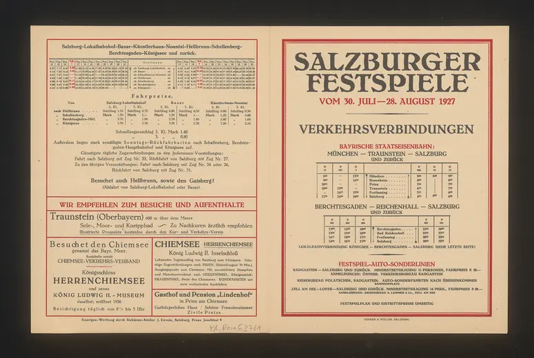 Salzburger Festspiele 1927, Verweis auf Stücktitel: Fidelio, Verweis auf Stücktitel: Don Juan, Verweis auf Stücktitel: Figaros Hochzeit, Verweis auf Stücktitel: Kabale und Liebe, Verweis auf Stücktitel: Sommernachtstraum, Verweis auf Stücktitel: Jedermann