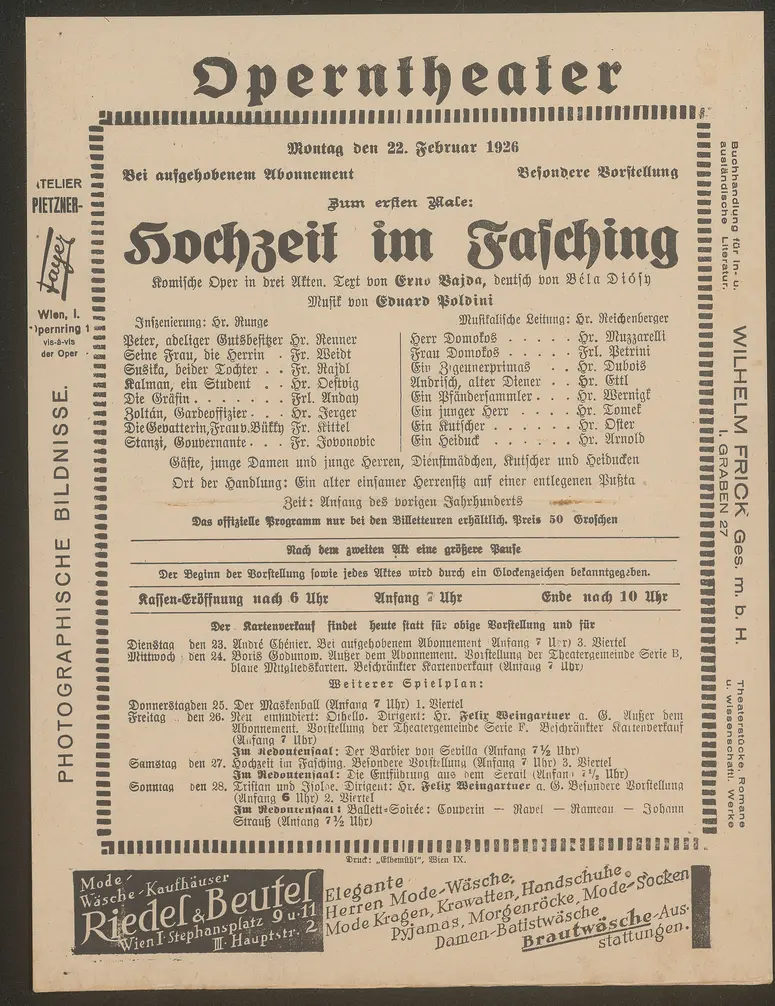 Hochzeit im Fasching