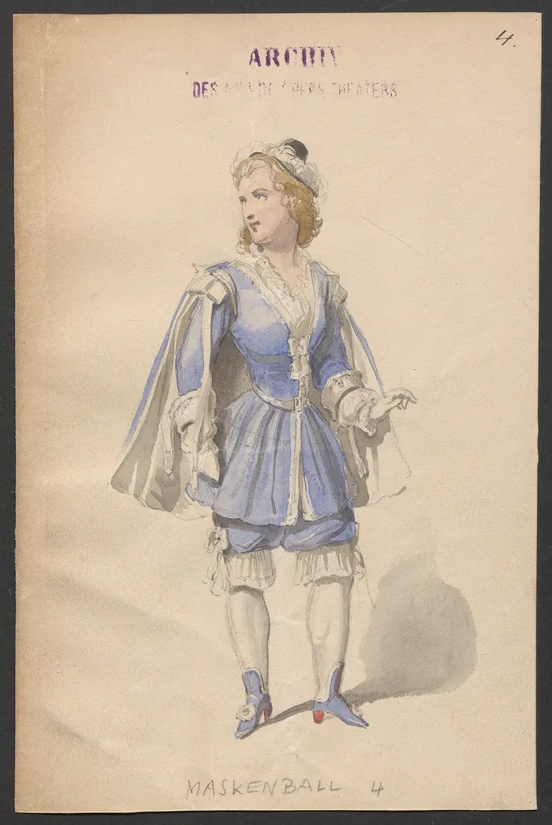 Ein Maskenball, Originaltitel: Un ballo in maschera, Titel der Serie: Figurinen des k.k. Hofoperntheaters