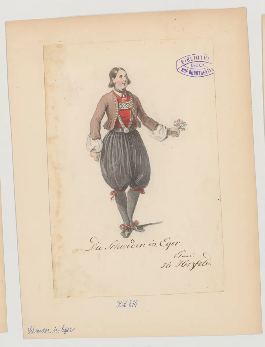 Die Schweden in Eger, Titel der Serie: Figurinen des k.k. Hof-Burgtheaters