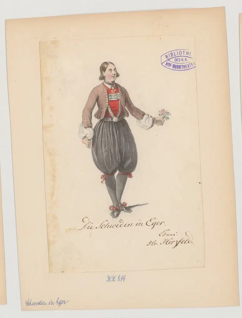 Die Schweden in Eger, Titel der Serie: Figurinen des k.k. Hof-Burgtheaters