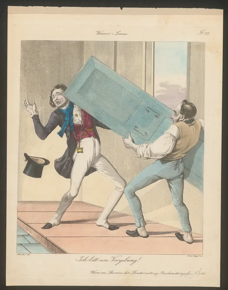 Ich bitt' um Vergebung!, Titel der Serie: Wiener Scene, Name der Zeitschrift: Wiener Theaterzeitung
