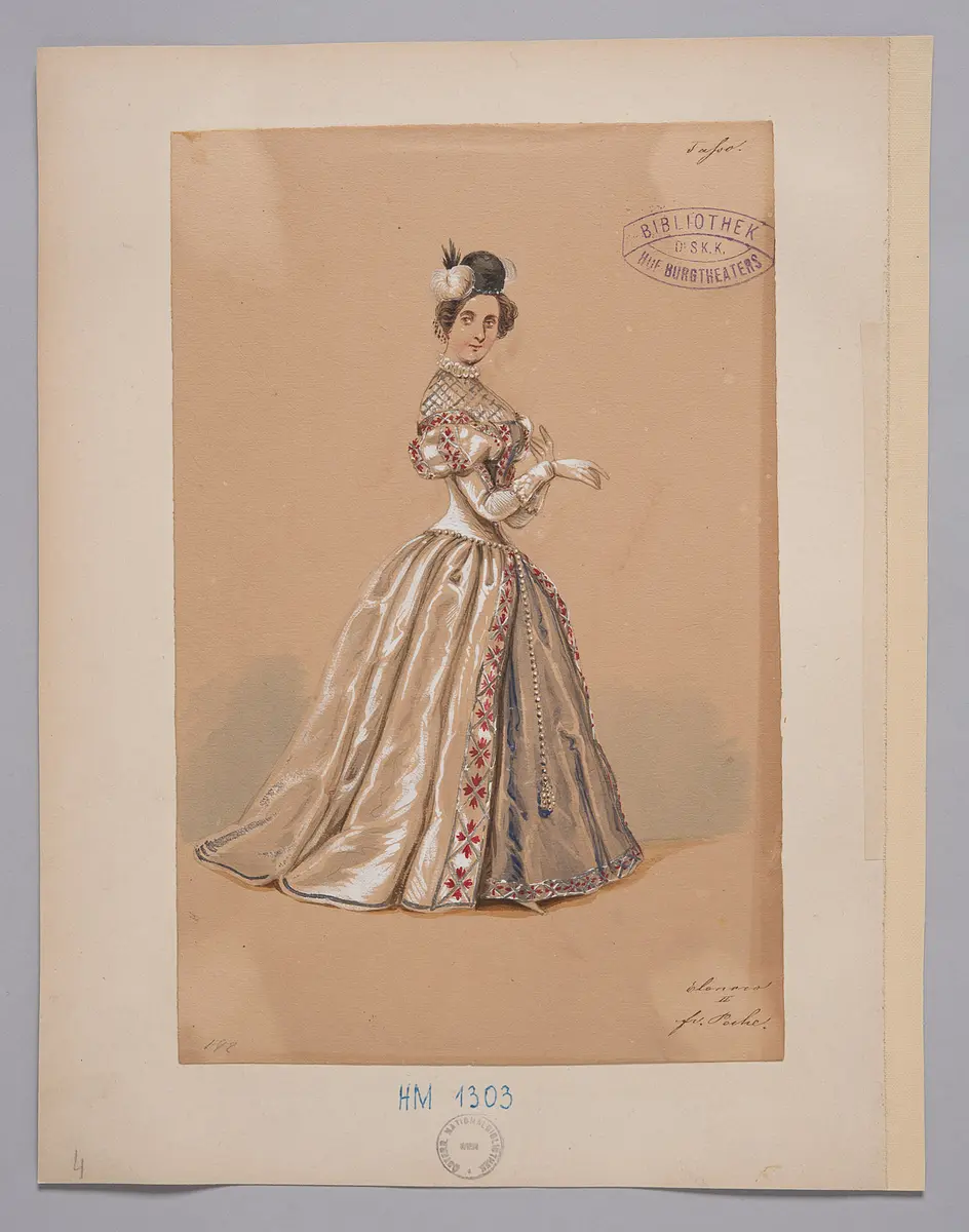 Torquato Tasso, Titel der Serie: Figurinen des k.k. Hof-Burgtheaters