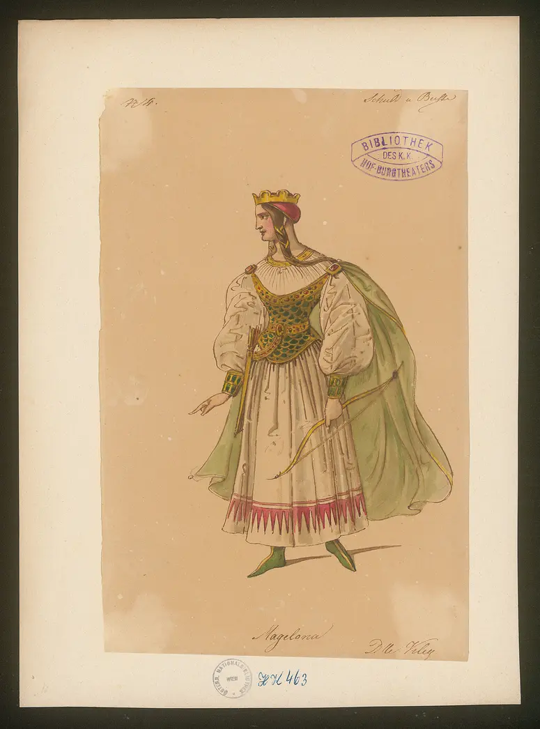 Schuld und Buße, Originaltitel: Genovefa, Titel der Serie: Figurinen des k.k. Hof-Burgtheaters