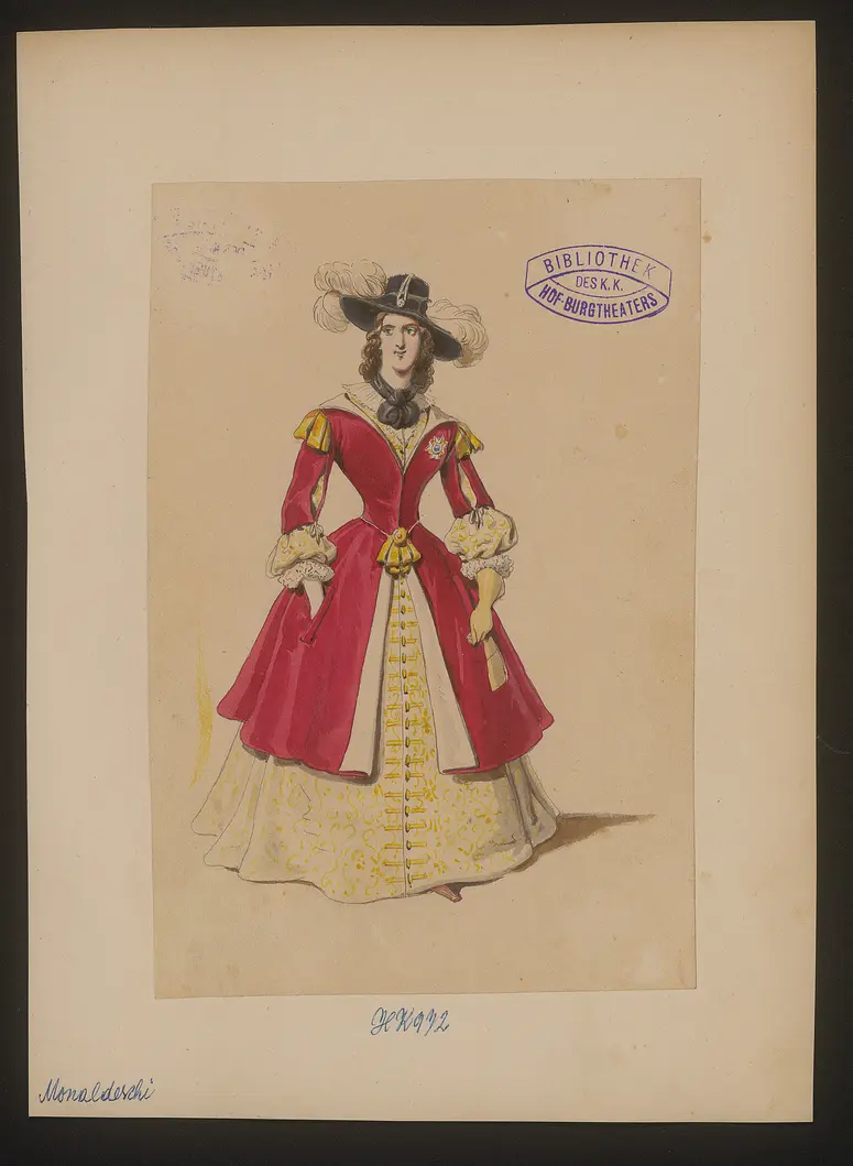 Monaldeschi, Titel der Serie: Figurinen des k.k. Hof-Burgtheaters