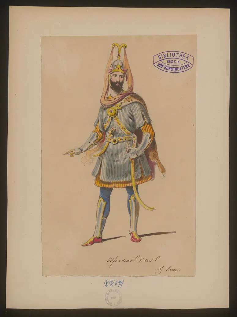 Isfendiar, Titel der Serie: Figurinen des k.k. Hof-Burgtheaters