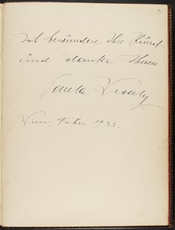 Gästebuch. Atelier Franz-Xaver Setzer, Wien