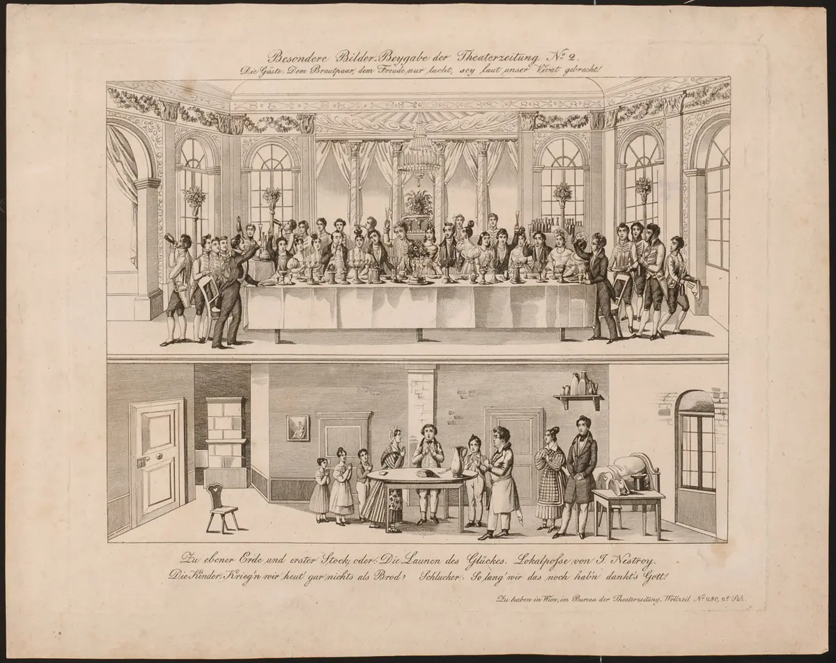 Zu ebener Erde und erster Stock, Titel der Serie: Besondere Bilder-Beygabe, Name der Zeitschrift: Wiener Theaterzeitung