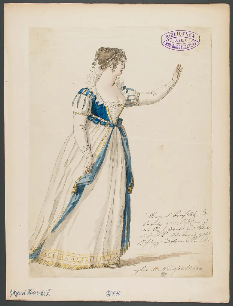 Die Jugend Heinrichs des Fünften, Originaltitel: La jeunesse d'Henri V, Titel der Serie: Figurinen des k.k. Hof-Burgtheaters